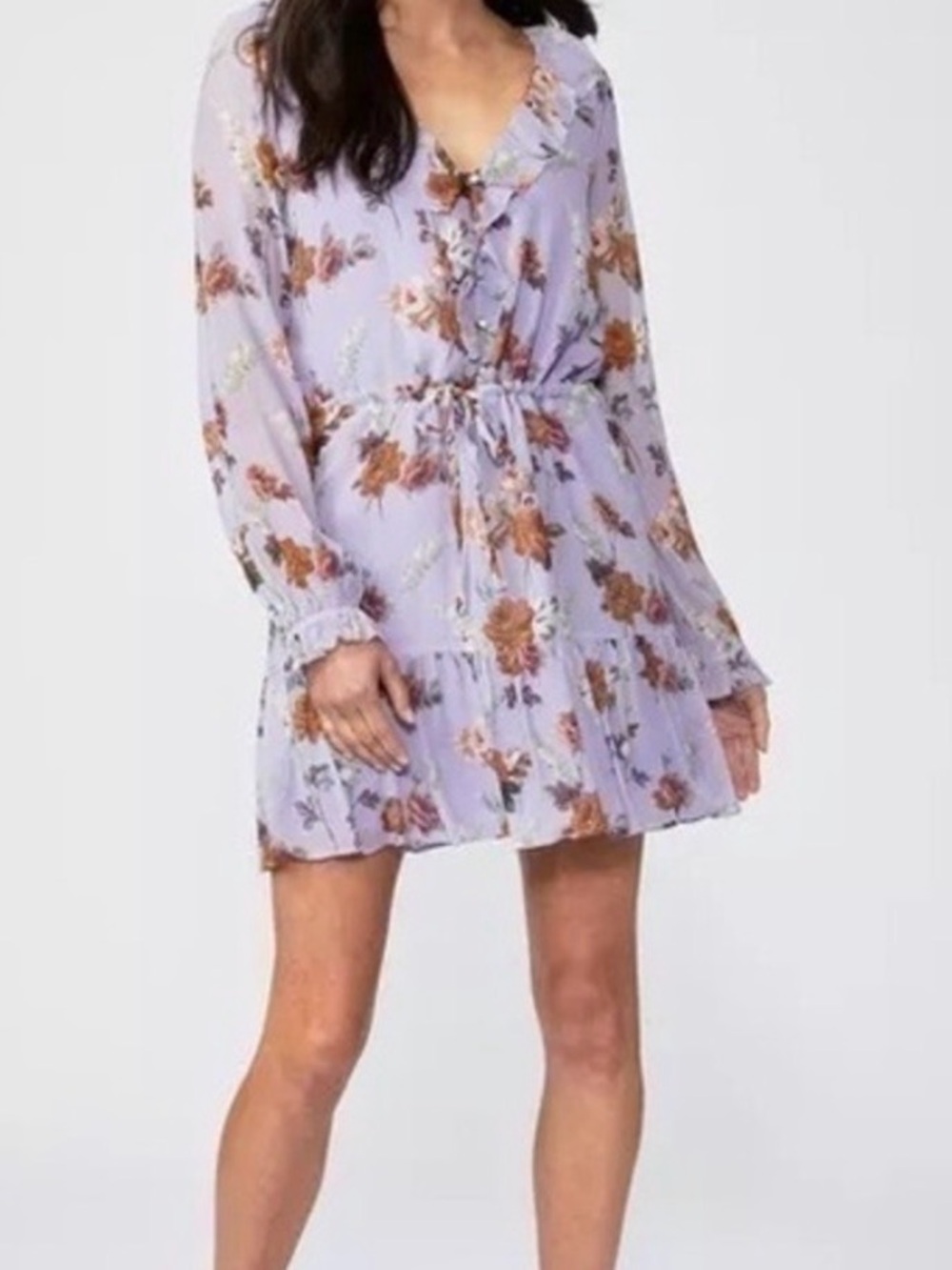 Paige Angelina Floral Ruffle Mini Dress